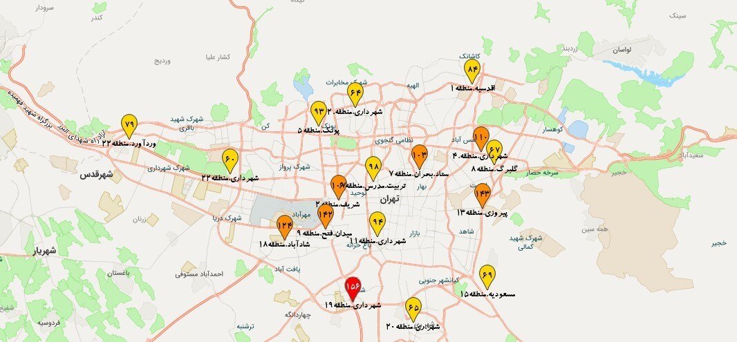 کیفیت هوای تهران در اولین روز هفته