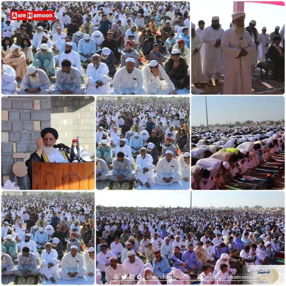 برگزاری نماز عید فطر اهل سنت در شهرستان چابهار + تصاویر