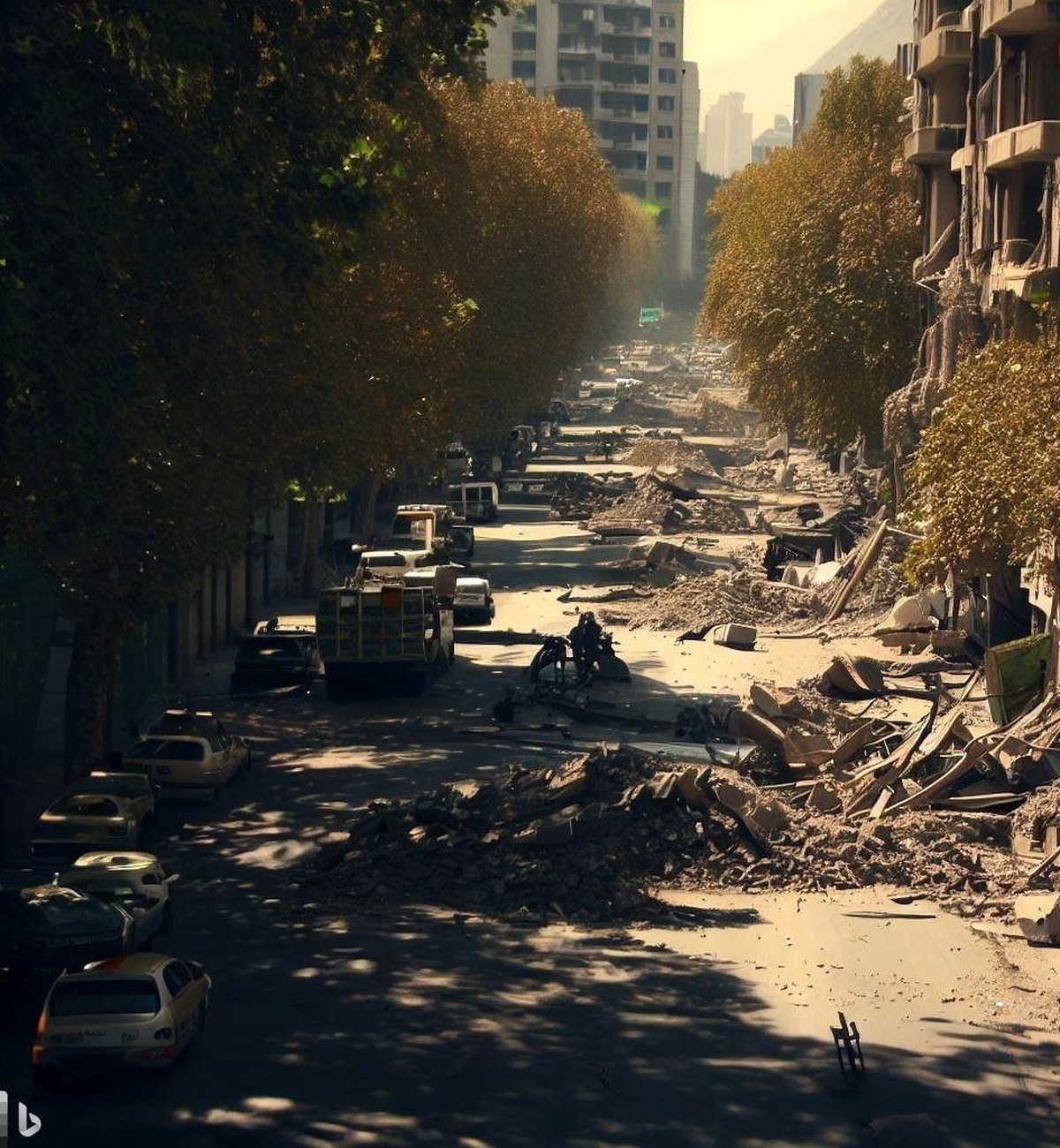 عکس | یک روز بعد از زلزله 7 ریشتری در تهران از نگاه هوش مصنوعی