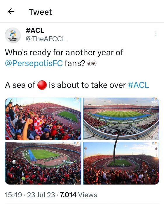 واکنش AFC به بازگشت پرسپولیس به لیگ قهرمانان آسیا