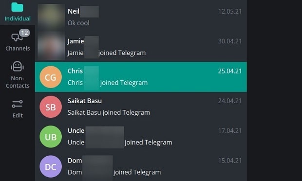 استفاده تلگرام