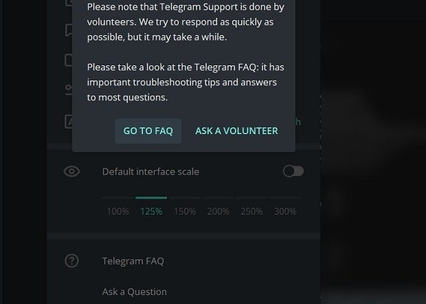 پشتیبانی Telegram
