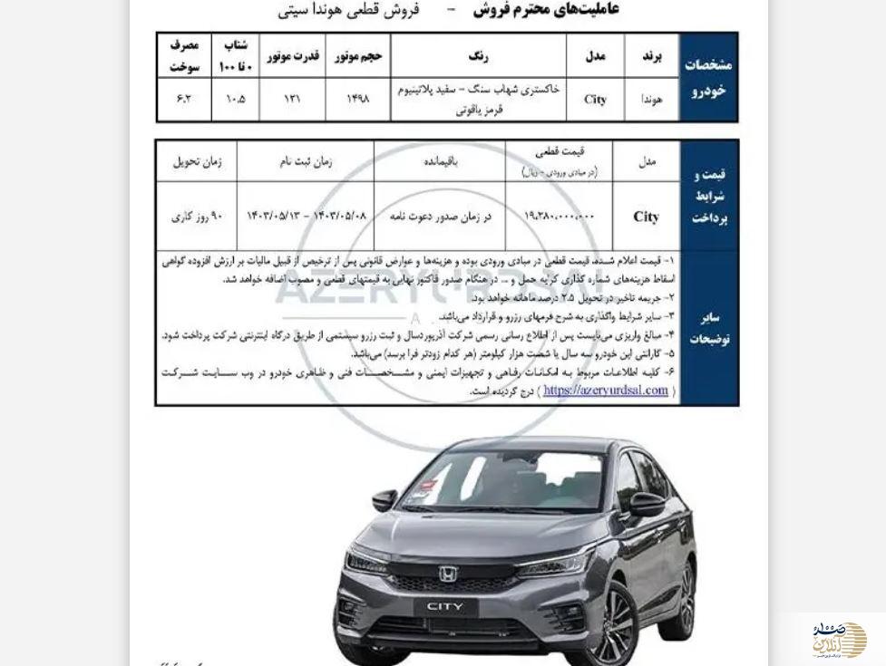 خرید خودرو وارداتی زیرقیمت  قیمت بازار  |  آغاز فروش فوری انواع هوندا پرطرفدار در سامانه یکپارچه