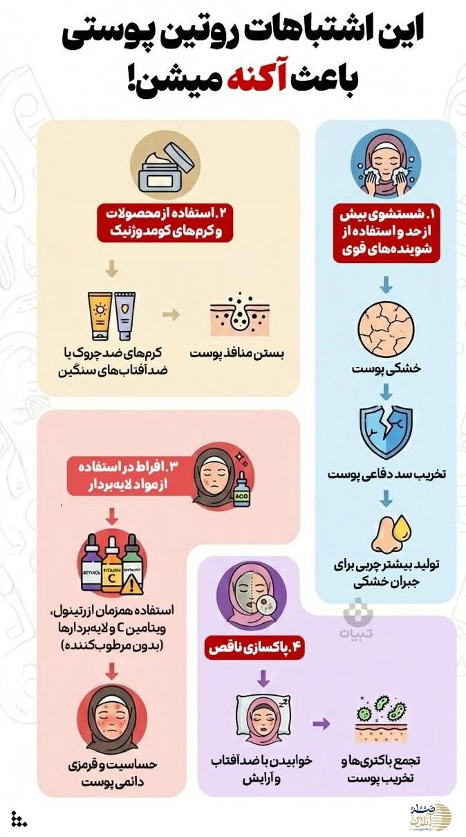 این اشتباهات روتین پوستی باعث جوش صورت می شود