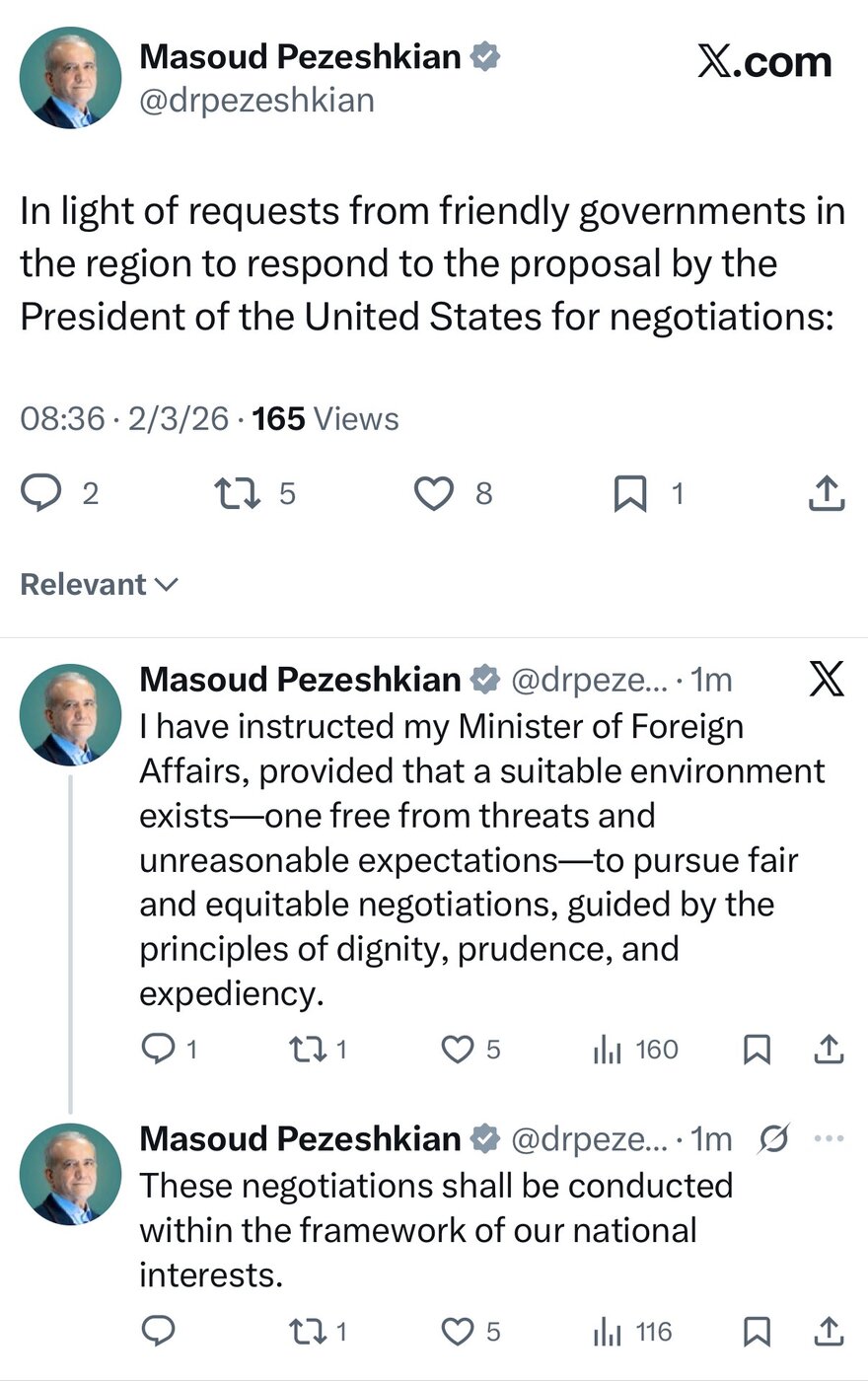 دستور پزشکیان برای مذاکره با آمریکا