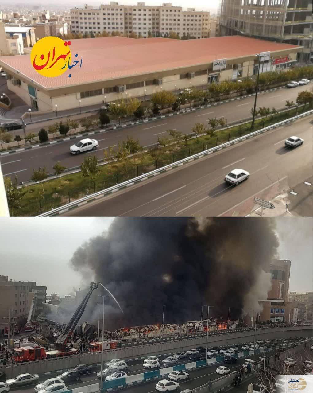 عکس/  قبل و بعد از آتش سوزی در بازار جنت را ببینید