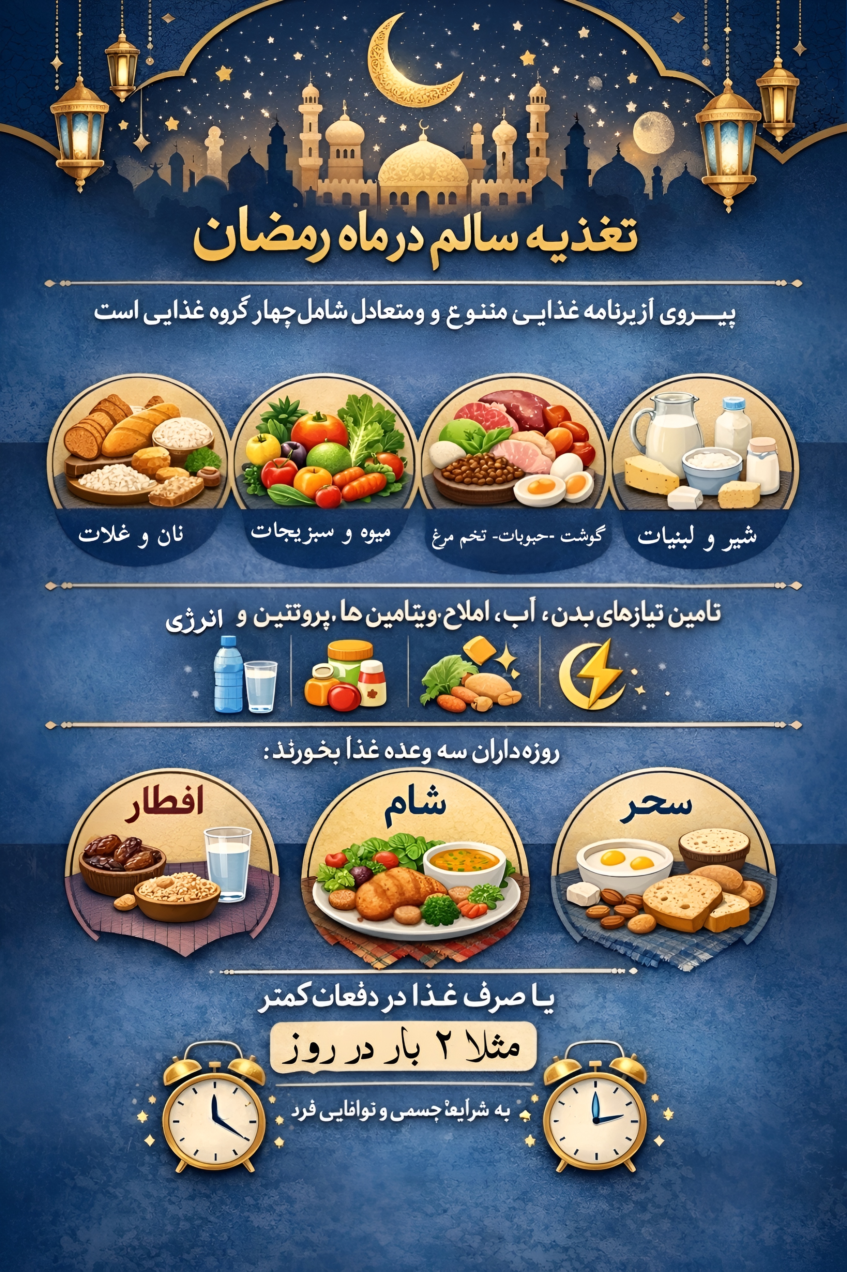 اینفوگرافیک/تغذیه سالم در ماه مبارک رمضان