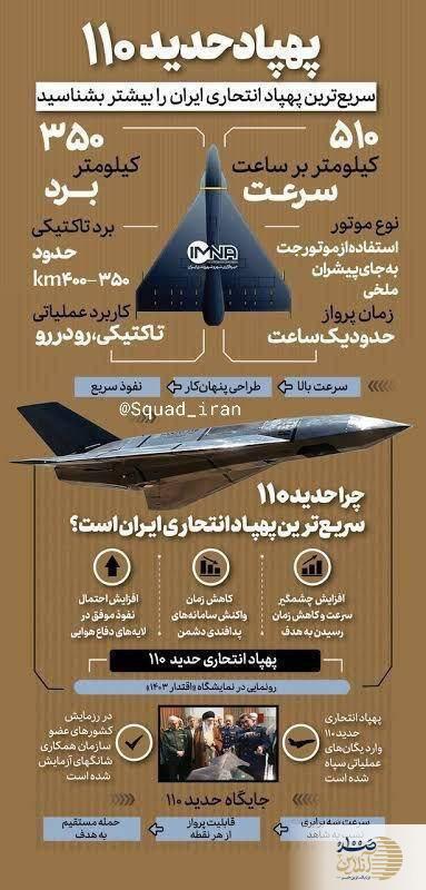 حدید ۱۱۰؛ جدیدترین پهپاد جت انتحاری ایران وارد میدان نبرد شد