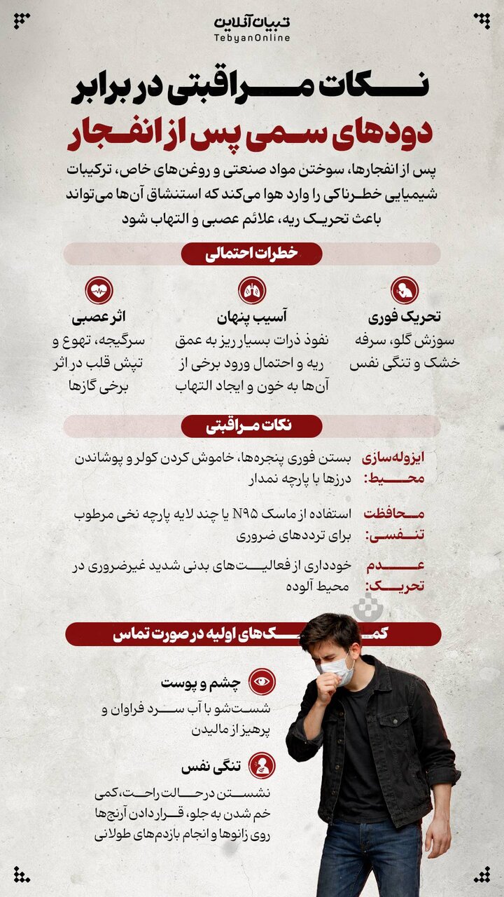 در برابر دودهای سمی پس از انفجار چطور از خود مراقبت کنیم؟