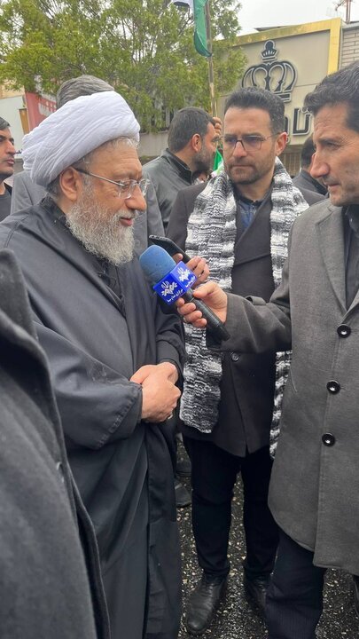 حضور آیتالله آملی لاریجانی در راهپیمایی باشکوه روز قدس + عکس