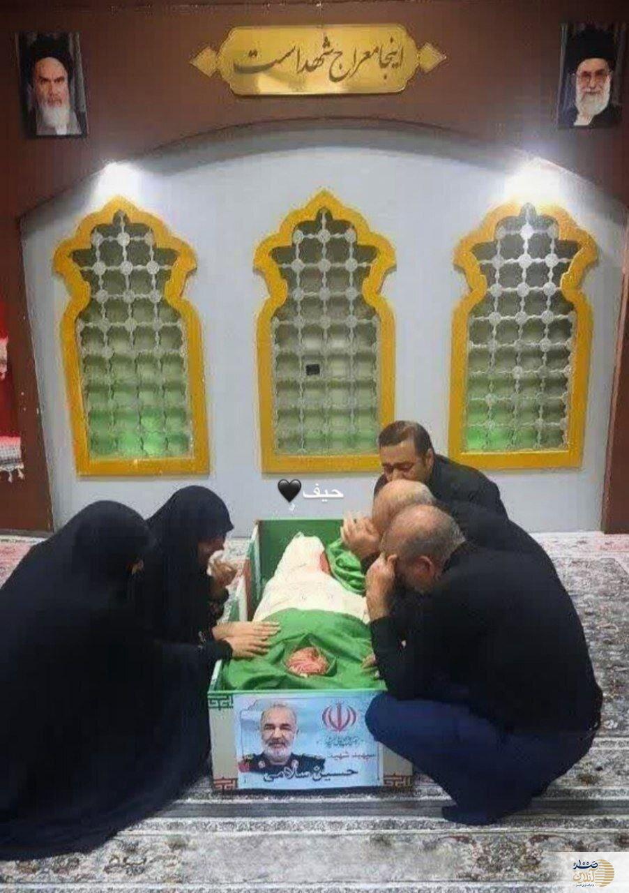 تصویری از پیکر سردار سلامی در معراج شهدا