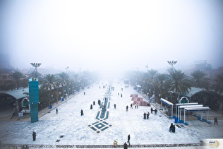 بین‌الحرمین غرق در مه | عکس