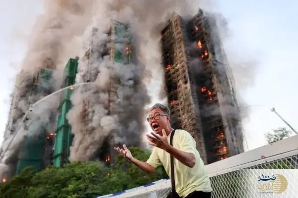 ببینید/ آتش‌سوزی مهیب چندین برج مسکونی در هنگ‌کنگ
