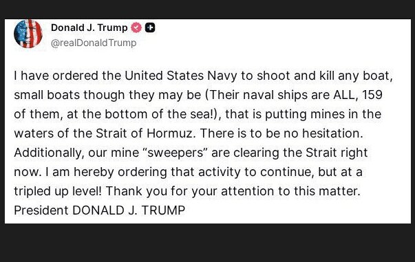 فوری؛ تهدید تازه ترامپ علیه ایران | به نیروی دریایی ایالات متحده دستور داده‌ام که...