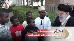 علی خامنه ای و روح الله خمینی در دیدار با مقام معظم رهبری