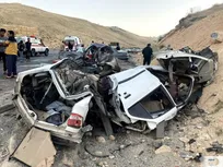 واژگونی و حریق وانت آریسان در جاسک/ راننده جان باخت